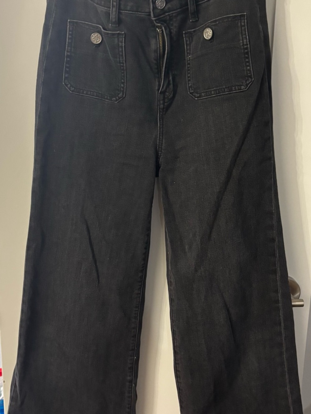 J. Crew High-Rise Black Women's Jeans with Front Patch Pockets